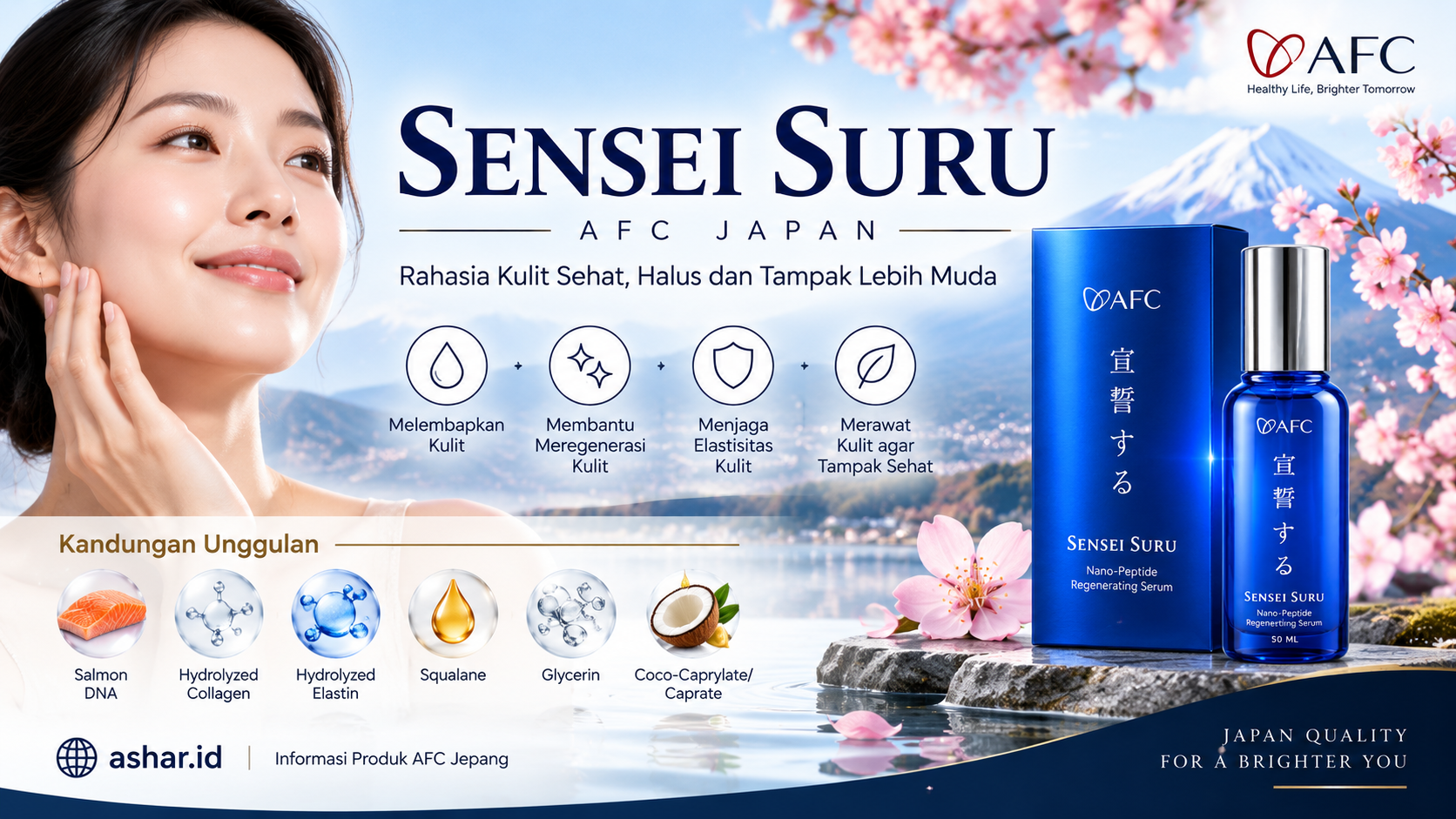 Sensei Suru AFC Jepang: Serum Nano Peptide, Kandungan dan Cara Penggunaannya